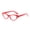 Red, variant on Square Cat Eye for Small Metal Frames with Rhinestone Fashionable Sun Glasses Hot Pink One Size