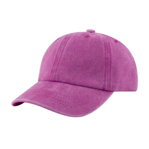 TOPTIE Kids Baseball Cap Washed Cotton Low Profile Sun Hat 2-7 Years Old-Hotpink