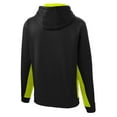 thumbnail image 6 of Sport-Tek ST235 Mens Sport-Wick Fleece Colorblock Hooded Pullover, Black & Safety Yellow - Small, 6 of 6
