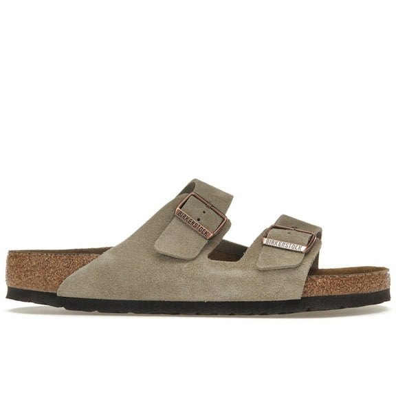Birkenstock Unisex Arizona Soft Footbed Suede Taupe Sandals, from StockX
