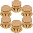thumbnail image 2 of 6Pcs Bamboo Dish Brush Head Soft Sisal Bristle Dish Natural Washing Brush Head Eco-Fri y22227, 2 of 6