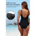 thumbnail image 5 of SOMER Women’s One Piece Swimsuit Tummy Control Bathing Suit Push Up Full Coverage Slimming Swimwear Black XL, 5 of 10