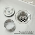 thumbnail image 6 of 33″x19″ Stainless Steel Kitchen Sink, Double Bowl in Brushed Nickel, Undermount Handmade Sink, with US Standard Drain and Hook, SSBR19-08, 6 of 11