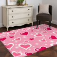thumbnail image 3 of 3'x5' Area Rugs, Red Pink Valentines Indoor Outdoor Area Rug for Living Room Bedroom, Love Heart Pink Washable Bathroom Rugs Kitchen Floor Carpet Mats Home Decor Aesthetic, 3 of 8