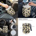 thumbnail image 7 of Jeiento Daisy Car Seat Cover Set 14 PCS with Steering Wheel Cover Seat Belt Pad Garbage Bag Rearview Mirror Cover Auto Armrest Seat Box Cover Handbrake Cover Set Car Coasters Fit SUV Sedan, 7 of 7