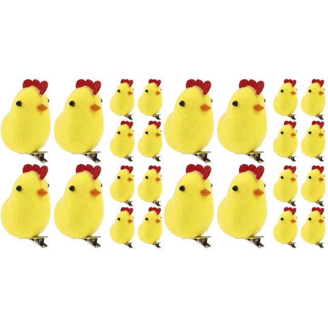 24 PCS Encantadora Pascua Pin Pin Polluelos Diseñado Play Clip Pein Barrettes (Amarillo)