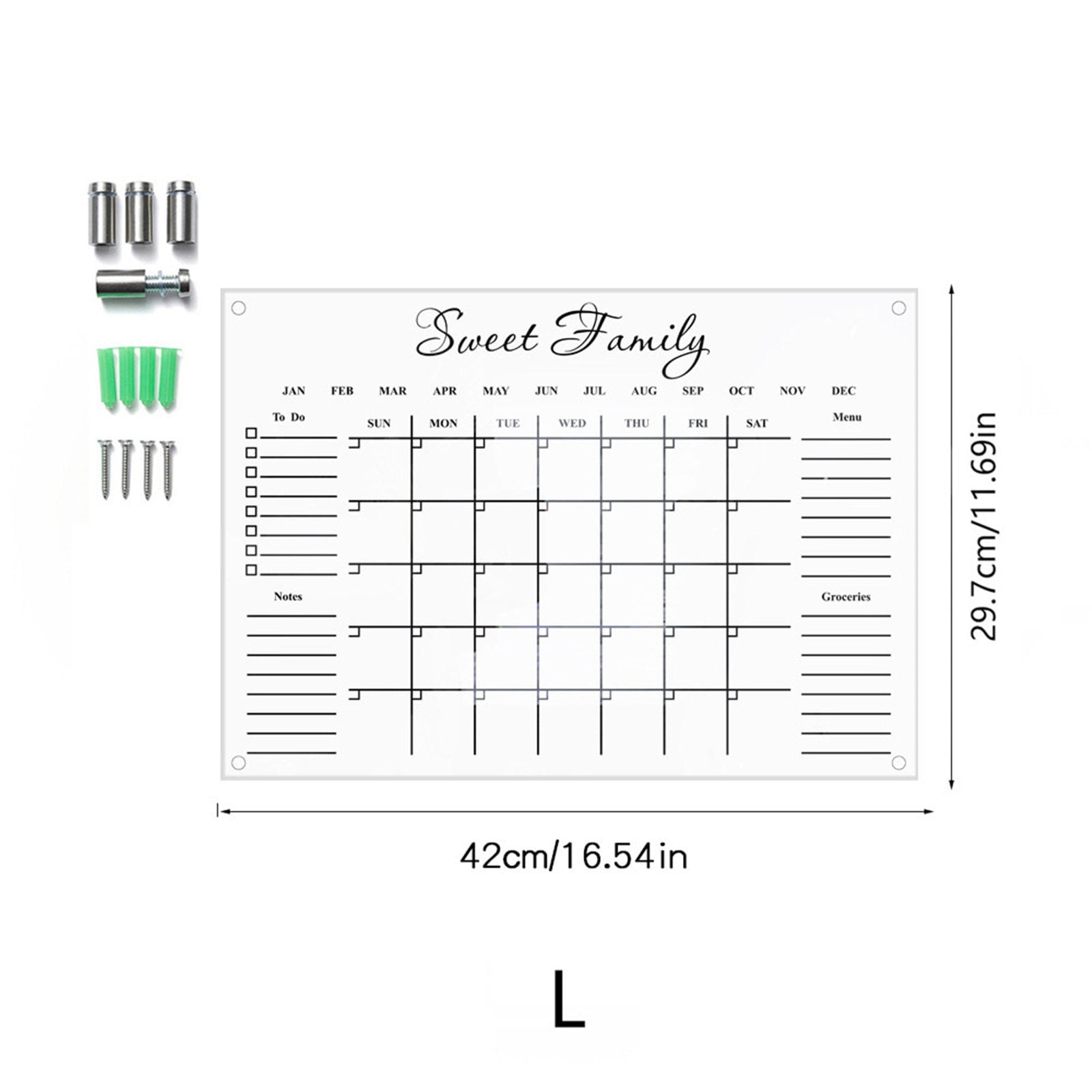 Pouches For Organization Wall Acrylic Weekly Planner Board Clear Dry Erases Calendar Planner Reusable Weekly Daily To Do List Board