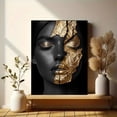 thumbnail image 6 of Golden Leaf Face Decorative Painting/Canvas Art， Perfect for Living Room， Bedroom， Office， Hotel， Restaurant， Gallery， Studio， Spa， Salon Decoration， Stylish Wall Art, 6 of 8