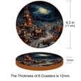 thumbnail image 3 of Christmas 6pcs Round Microfiber Leather Coasters, 11x11 cm/4.3x4.3 in - Premium Table Drink Coasters Set for Home and Office, 3 of 6