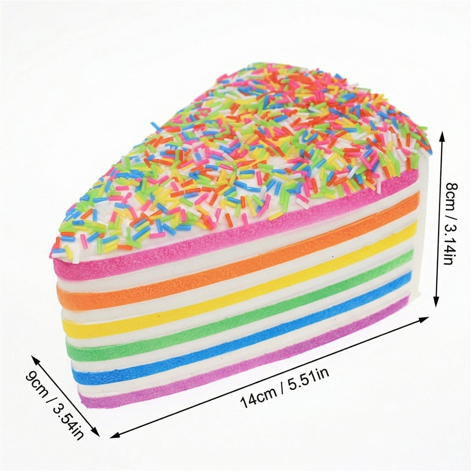 Rainbow Layer Cake Squishies, Birthday Cakes Squishy Slow Rise Toys Jumbo Fidget Squeeze, Soft Five Below Cute Food Sensory Decompression for Anxiety Stress Relief Desk Decor (2PCS A+B)
