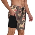 thumbnail image 2 of Naloa Cut Pug Print Men Swim Trunks with Compression Liner ,Board Shorts,Men's Swim Shorts with Drawstring and Elastic Waistband-3X-Large, 2 of 6