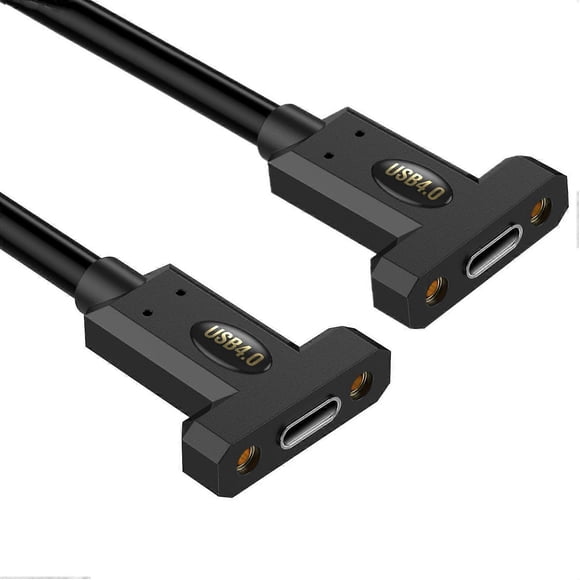 1m USB 4.0 Type-C Female to Female Extension Cable 240W 8K 40Gbps Data Transfer with Panel Mount