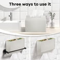 thumbnail image 5 of Tissue Box Cover Holder Rectangle Compatible with Disposable Paper Hand Towels, PU Leather Decorative Organizer Dispenser for Tabletop, Bathroom, Car, Office (White - 1 Pack), 5 of 7