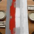 thumbnail image 5 of Table Runners 70 Inches Long Dress Scarves, Red Grey Farmhouse Coffee/Dining/Kitchen Table Decor, Holiday Table Runner, Abstract Geometric Color Block Oil Painting 13x70 Inch, 5 of 9