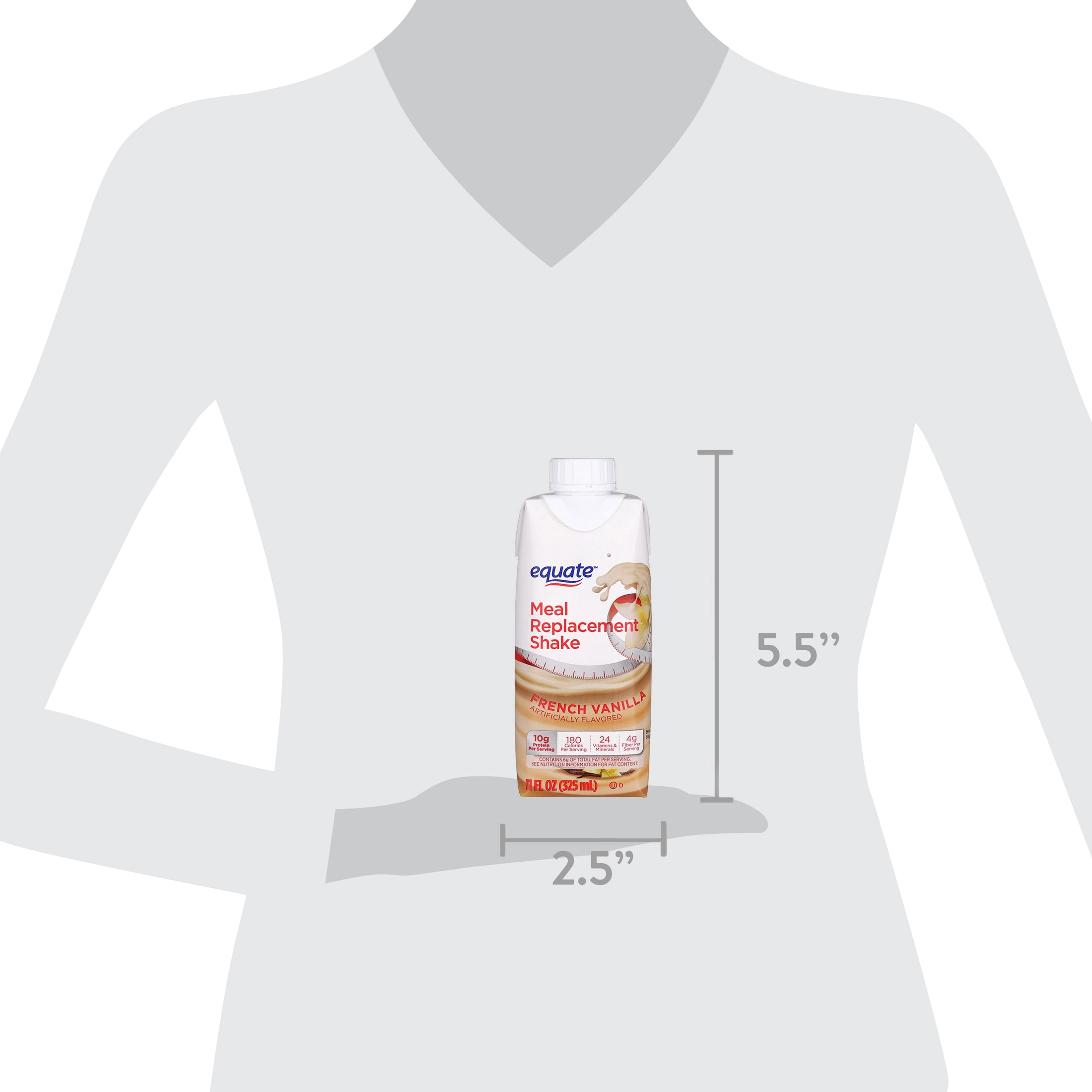 Equate Meal Replacement Shake, French Vanilla, 11 fl oz, 12 Count