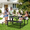 thumbnail image 2 of Gymax Picnic Table Set 54'' x 59'' x 28.5'' with 1 Picnic Table and 1 Bench, Black (2 Count), 2 of 10