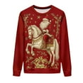 thumbnail image 5 of Mifsaly Christmas Sweatshirts for Women Men Fleece Oversized Xmas Santa Warm Pullover Tops Crewneck Long Sleeve Vintage Sweatshirt Festival Party Funny Blouse 2025 Holiday Unisex Clothing, 5 of 9