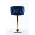 thumbnail image 7 of Set of 2 Bar Seats | Height-Adjustable, Swivel for Home Entertainment Bars | Velvet + Golden Legs | Foam Filled Seats, 7 of 7