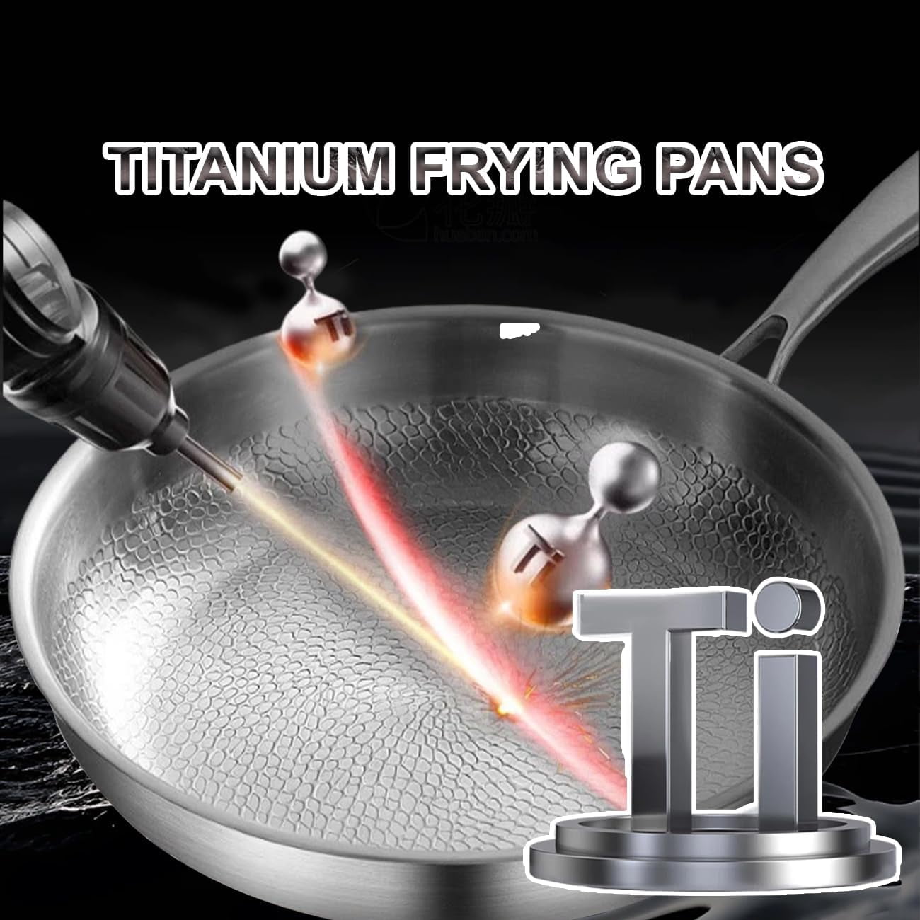 Titanium Fry Pan Non Stick Frying Pans with Lids Induction Compatible Egg Frying Pan for Ease of Cleaning Titanium Cooking PanTitanium,11 inch