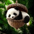 thumbnail image 3 of Adornos colgantes de bellota de animales del bosque, acrílicos, para árbol de Navidad, con diseños de ardilla, conejo y poni, colgantes planos 2D para regalar en las fiestas., 3 of 8