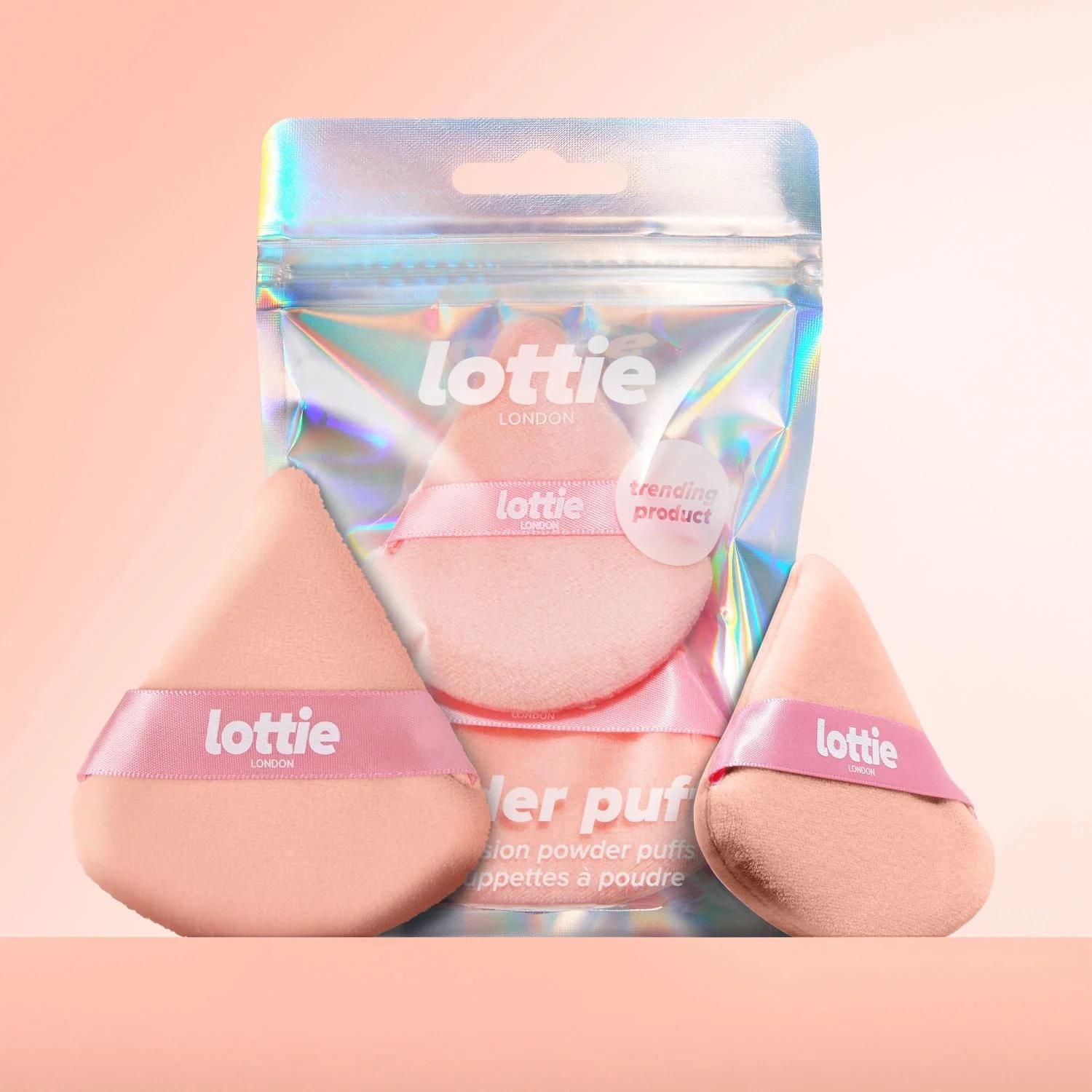 Lottie London - Houppettes triangulaires - 2 Houppettes de précision - Maquillage des yeux et du visage