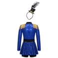 thumbnail image 2 of Doomiva Kids Girls Shiny Ringmaster Halloween Dancewear Sequins Tassel Cap Leotard Dress Cheer Leader Uniform Blue-C 6, 2 of 5