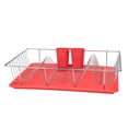 thumbnail image 1 of Kitchen Details 4685-RED Chrome Dish Rack with Tray, Red - 3 Piece, 1 of 1