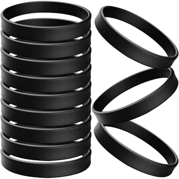 12Pcs Silicone Wristbands Sports Bracelets Adult Wristband Wearing Collocation Wristband Elastic for Event Party Club Game Vocal Concert Competition Women Men 6.1 x 6.1cm Black