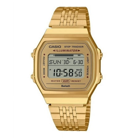 Casio Vintage Digital Smartphone Link Gold Tone Stainless Steel Quartz ABL-100WEG-9A Unisex Watch