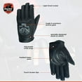 thumbnail image 4 of Daniel Smart Men's Motorcycle Leather with Reflective Skull Short Glove & Touch Screen Fingertips, 4 of 6