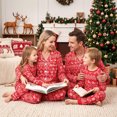 thumbnail image 5 of NIPAXO Family Matching Christmas Pajamas Set Long Sleeve Button-Down Holiday Sleepwear Nordic Fair Isle Print with Reindeer & Snowflakes for Dad Mom Kids, 5 of 10