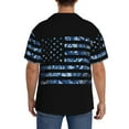 thumbnail image 5 of Xecao offers the Navy Camouflage American Flag for Men's Casual Short-sleeved Shirt, a button-up collared shirt with a pocket, perfect for beach vacations and yacht travel in the 3X-Large size., 5 of 7