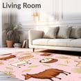 thumbnail image 2 of ODIKA 2'x3' Machine Washable Non-Slip Area Rug, Christmas Miracle Latch Hook Kit Stable Animals Lamb Donkey Faith High Traffic Rug, Pink, 650412, 2 of 7