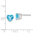 thumbnail image 3 of 14K White Gold 7mm Heart Blue Topaz Stud Earrings, 3 of 7