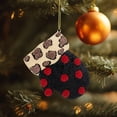 thumbnail image 7 of Gallerie 4" Eclectic Leopard Print and Polka Dot Mitten Christmas Ornament - Red/Brown, 7 of 7