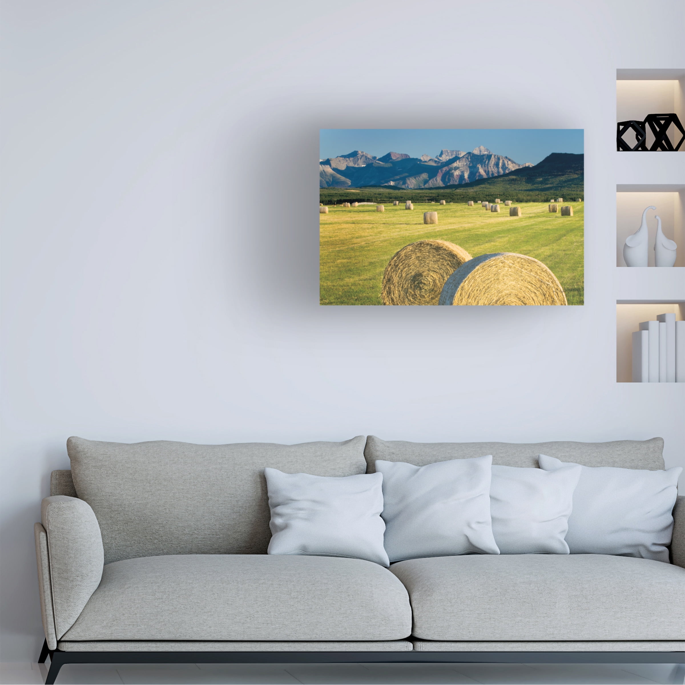 Alan Majchrowicz 'Waterton Hay Bales' Canvas Art