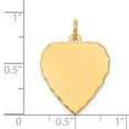 thumbnail image 2 of 14k Yellow Gold Solid Etched .027 Gauge Engravable Heart Disc Charm Pendant, 2 of 7