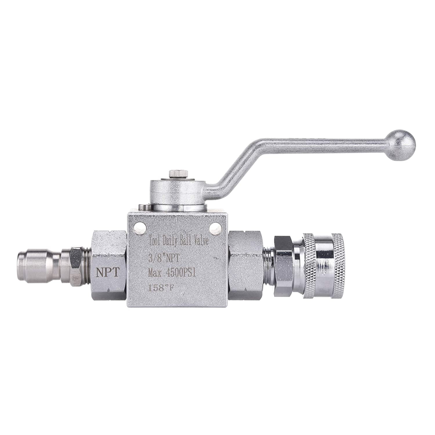 EDOU 4,500 PSI High Pressure Washer Ball Valve Kit 3/8 Male Plug X 3/8 Female Quick Connect for High Pressure Washer Hoses,Including Replacement Quick Connector and Teflon Tape 