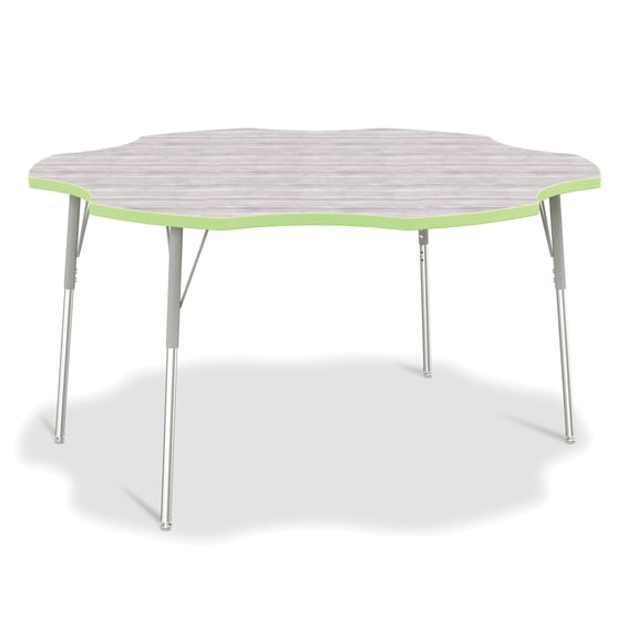 Six Leaf Activity Table - A-height - Driftwood Gray/Key Lime/Gray