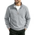 thumbnail image 2 of Liuinsasek Mens Stand-Collar Sweatshirt With Zipper Solid Color Fashion Relaxed Fit Pullover Shirt Daily Casual Clothing, 2 of 9
