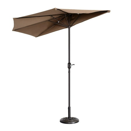 Villacera 9' Outdoor Brown Half Umbrella