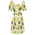 thumbnail image 6 of Durian Fruit Watercolor Pattern Sleeveless Dress dresses for women 2024 luxury designer party Prom gown prom dress, 6 of 6