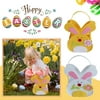 Medcursor Easter Decor Easter Bunny Gift Bag Rabbit Candy Bag Tote Bag Yellow And White 2 Styles