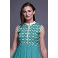 thumbnail image 5 of Bimba Turquoise Green2 Ikat Anarkali Dress For Women Indian Ethnic Printed Kurti Long Kurta Party Dress XX-Large, 5 of 6