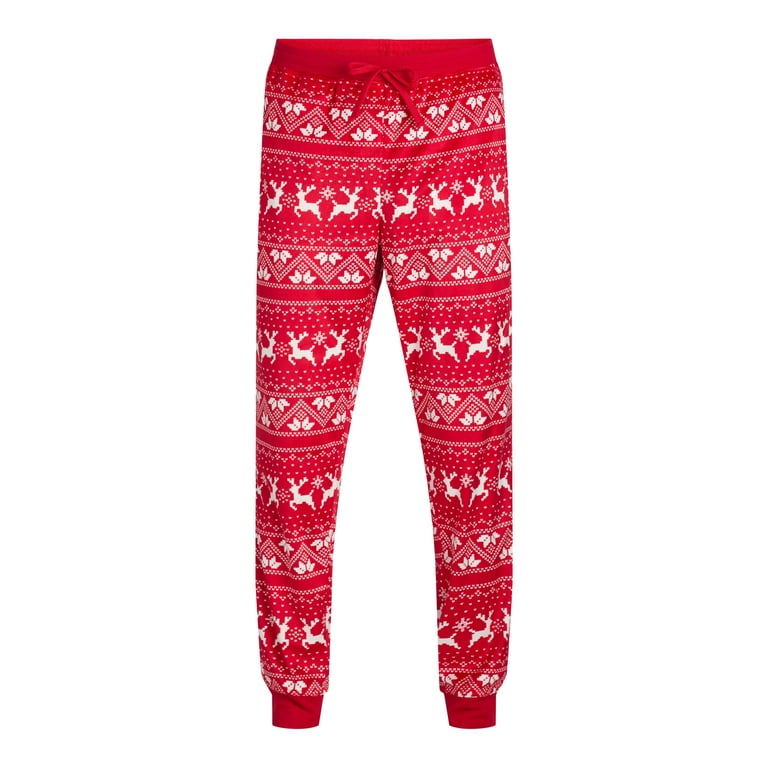 Holiday Time Men s Christmas Fleece Jogger Sleep Pants Winter Print Knit Pajama Bottoms Sizes S 3XL Walmart