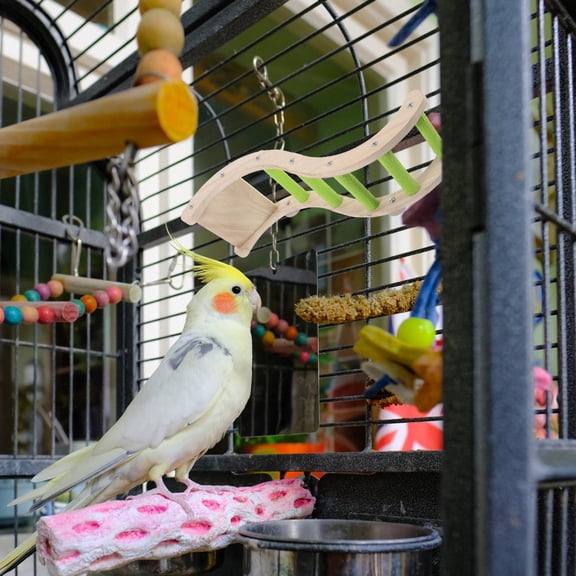 LOLIPPYY Wooden Parrot Ladder for Large Birds, Climbing Perch Toy, 1 Pack Bird Cage Accessory