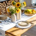 thumbnail image 4 of Blue Eucalyptus Round 15 Inch Placemats Set of 2, Weeping Botanical Leaf Watercolor HeatResistant Non Slip Place Mats for Dining Table, Wipeable Braided Kitchen Table Mats for Housewarming, 4 of 9
