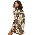 thumbnail image 2 of FORMRS Womens Long Sleeve Nightgowns Crew Neck Sleep Shirt Soft Pajamas Sizes S-3XL, Brown Floral, 2 of 8