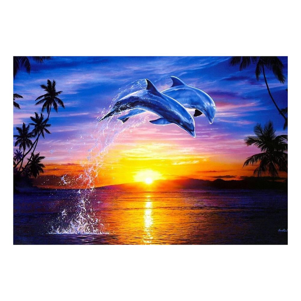 Mojoyce 5d Diy Full Drill Diamond Painting Sunset Dolphin Cross Stitch Embroidery Walmart Com Mojoyce 5d Diy Full Drill Diamond Painting Sunset Dolphin Cross Stitch Embroidery Walmart Com