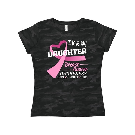 Inktastic I Love My Daughter Breast Cancer Awareness Hope, Support, Love Women's T-Shirt